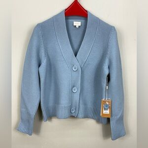 Cyrus Women's Light Blue Cardigan Sweater Cardigan Button front V-neck NWT XL